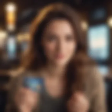 Enjoying Travel Rewards A traveler enjoying rewards with a fee-free credit card