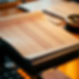 Visual representation of a ledger with financial entries