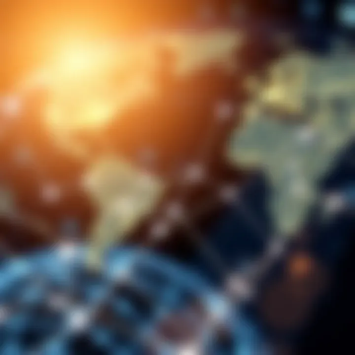 Visual representation of global banking networks facilitating wire transfers