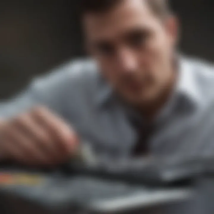 Business professional analyzing financial data