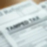 A close-up of a stamped tax return document highlighting important sections